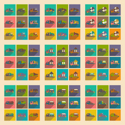Flat with shadow concept and mobile application vector