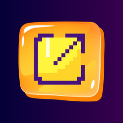 size expand glossy ui button with pixelated color vector image