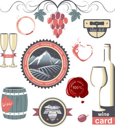 Wine Emblem Collection Vector Image
