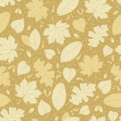 Autumn seamless pattern with seeds and leaves vector