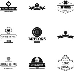 button production logo set simple style vector