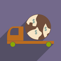 flat with shadow icon and mobile application vector image