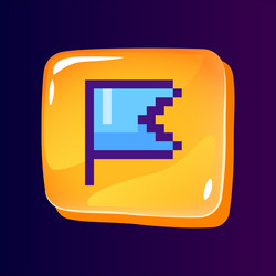 tag sign glossy ui button with pixelated color vector image