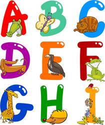 Colorful Alphabet with Animals Vector Image