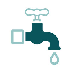 Faucet with drop isolated icon Royalty Free Vector Image