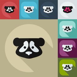 flat modern design with shadow icons pandas vector image
