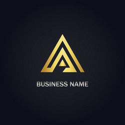 Triangle abstract curve gold logo Royalty Free Vector Image