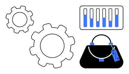business process optimization with cogs graph vector image