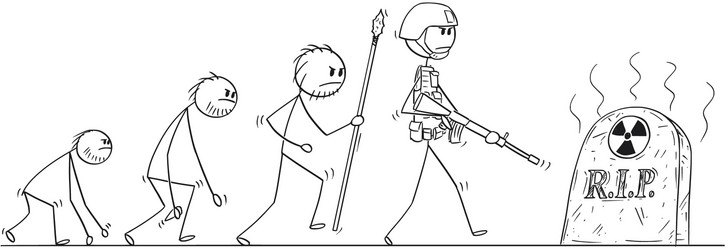 Cartoon of human evolution process progress Vector Image