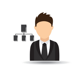 character man with data base system design vector image