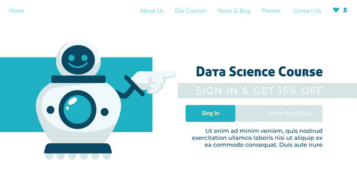 data science course sign in and get discount web vector image