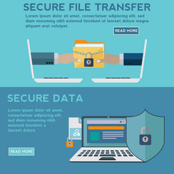 Secure data and file transfer concept vector