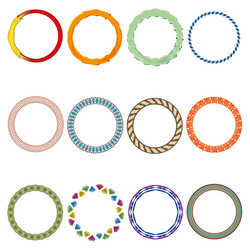 decorative circle set bright colorful patterns vector image