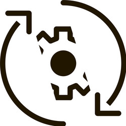 Gear and arrows around agile element glyph icon vector