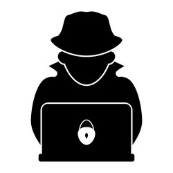 Hacker icons with bug virus crack worm spam vector