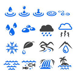 Water elements icons Royalty Free Vector Image