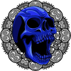 colored draw of human skull Vector Image