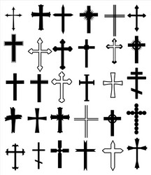 Cross Icon Set - Diverse Styles Vector Image