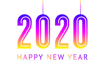 Happy new year greeting card design 2020 vector