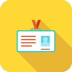 id card flat long shadow icon vector