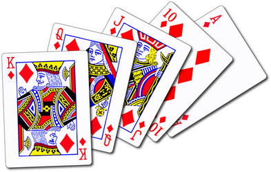 Set of playing cards vector: Ten, Jack, Queen, King, Ace Stock Vector by  ©rlmf.net 92459204