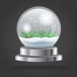 transparent christmas crystal ball vector