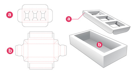 Packaging rectangle box die cut template design Vector Image