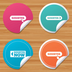 register with hand pointer icon mouse cursor vector image