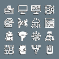 set line mobile phone algorithm computer api vector image