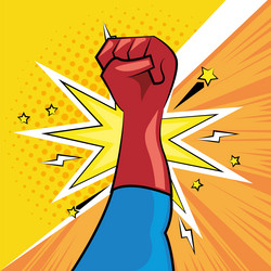 Superhero hand strong vector