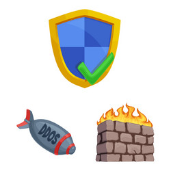 isolated object of virus and secure symbol vector image