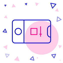 line mobile phone with record frame camera icon vector image