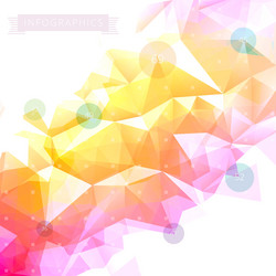 low poly background with elements of infographics vector image