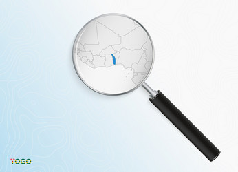 magnifier with map togo on abstract vector image
