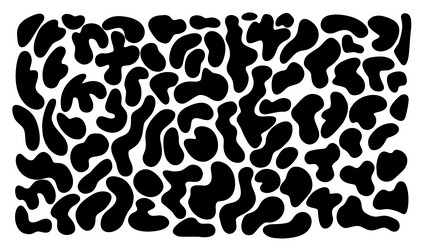 set of black abstract blob shapes vector image