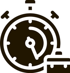 stopwatch and suitcase agile element glyph icon vector