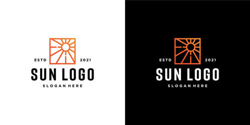Sun logo icon design linear Royalty Free Vector Image