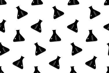 Conical flask silhouette pattern vector