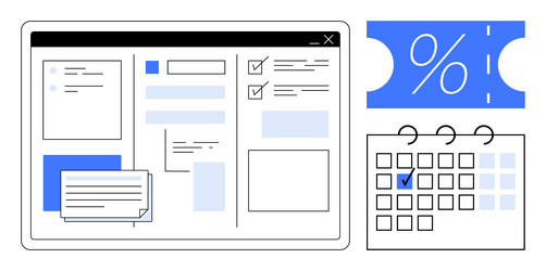 digital workspace with task management calendar vector image