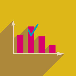 flat web icon with long shadow graph vector image