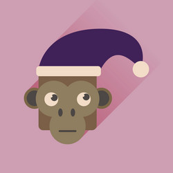 flat web icon with long shadow monkey vector