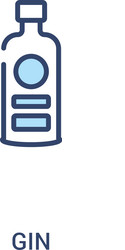 gin concept 2 colored icon simple line element vector image
