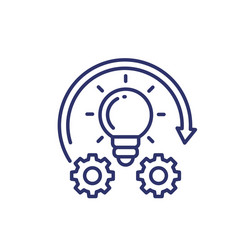 implementation or idea execution line icon vector image