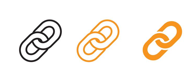 link chain icon set connection and strength vector image