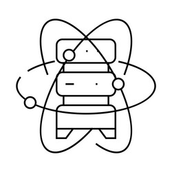 quantum computer data server line icon vector image