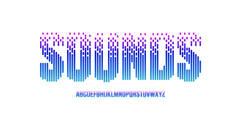 Sound Wave Equalizer Font vector image