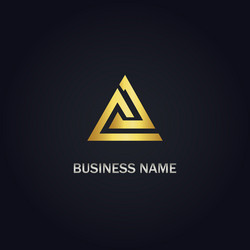 Triangle sign gold company logo Royalty Free Vector Image