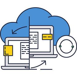 cloud synchronize icon content data syncing vector image