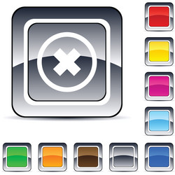 delete cross square button vector image