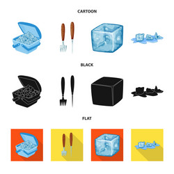 isolated object of texture and frozen symbol set vector image